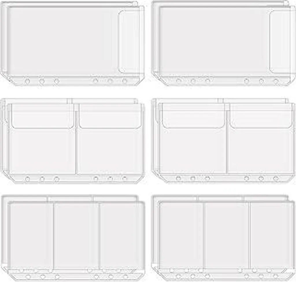 Dimeho 12 buste trasparenti A6 Buste per raccoglitori a 6 fori Trasparenti Economiche Buste in PVC impermeabili in plastica Buste per raccoglitori per notebook Agende Pagine inseribili Buste per fogli mobili Foto