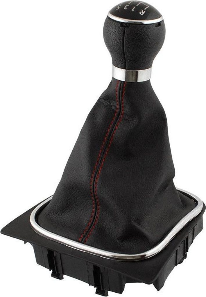 PREMIUM Schaltknauf Knauf Schwarz Rot 5-Gang für VW Golf 5 6 Touran Eos Caddy