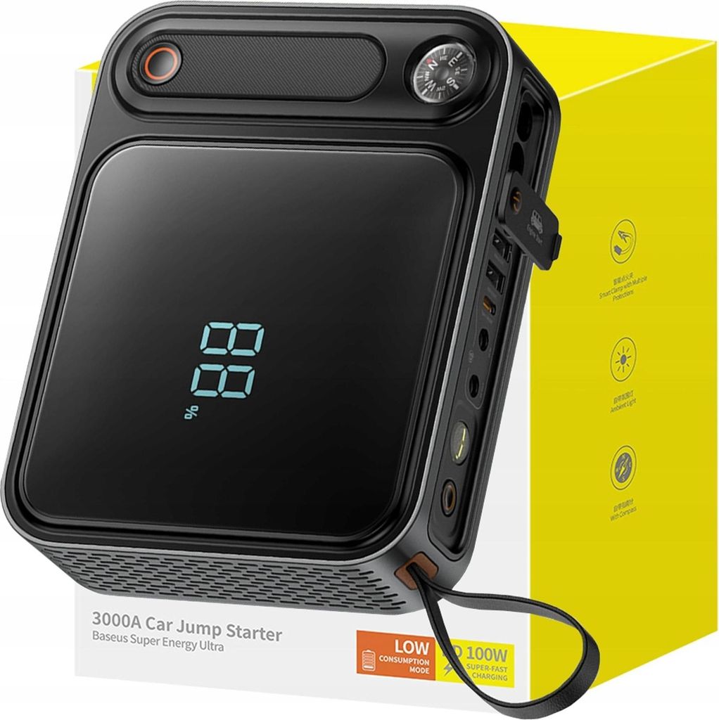 Powerbank/Car Jump Starter Baseus Super Energy Ultra, 3000A Immagine del prodotto 