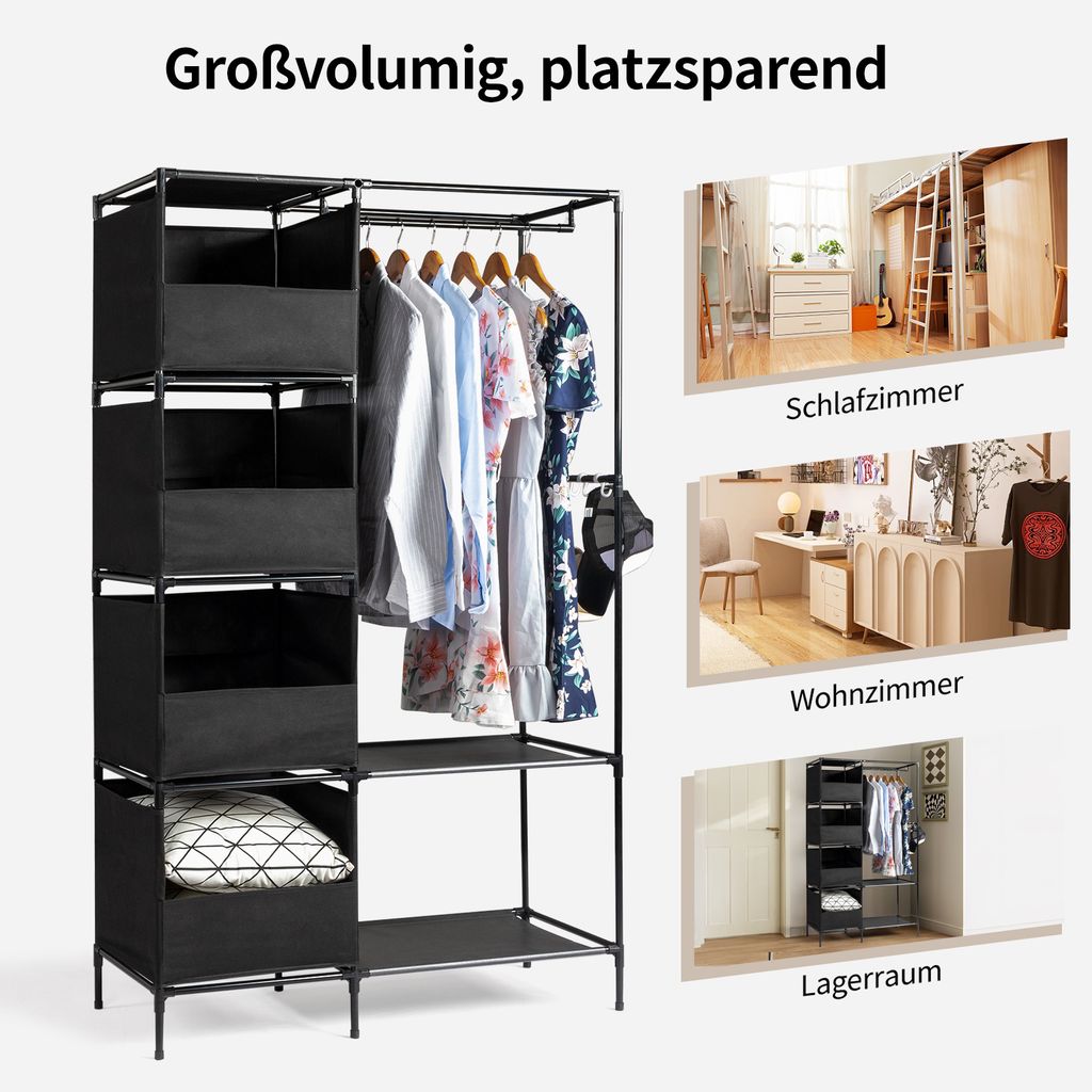 Stoffschrank Kleiderschrank, Kleiderstange und