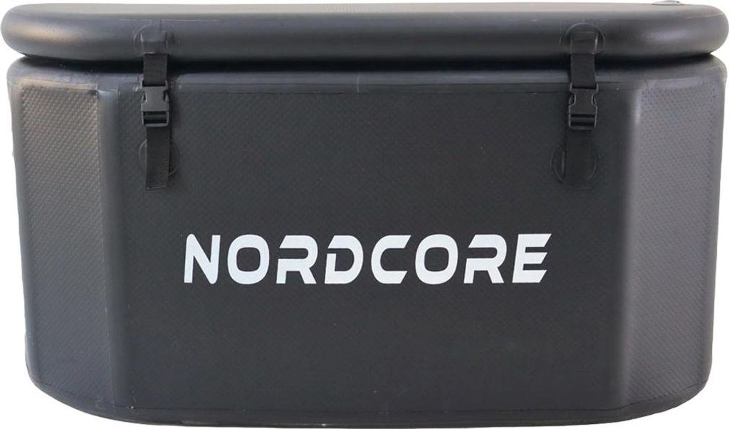 A black Nordcore ice bath tub.