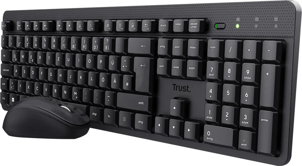Trust TKM-360 Ensemble Clavier Souris Sans Fil QWERTZ Allemand Noir