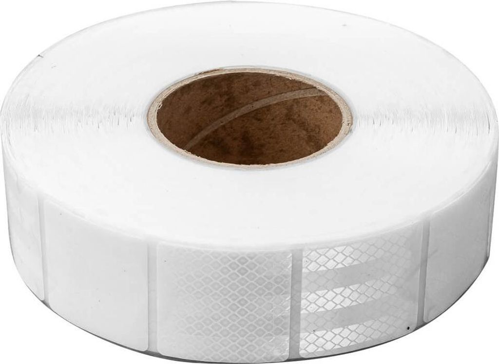 Reflektierendes Klebeband weiß segmentiert 45 m Rolle Segment ca. 48x 48 mm Konturmarkierung für Fahrzeugkonturen auf starren Flächen