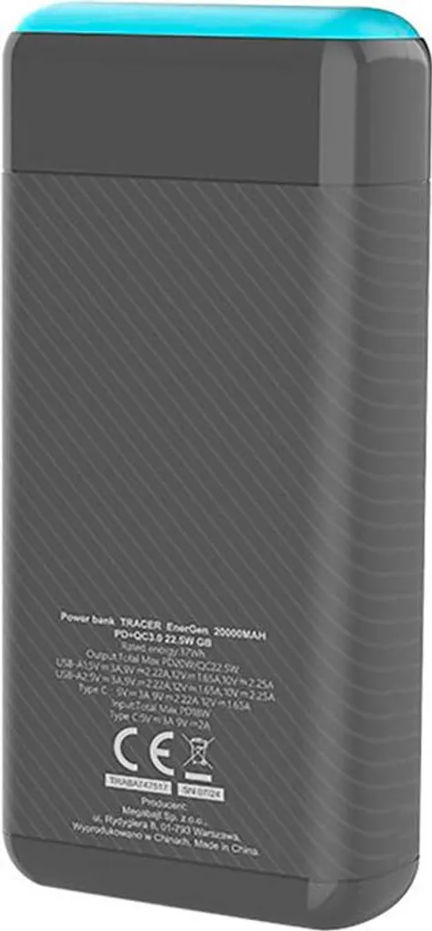 Batterie de Secours Tracer EnerGen 20000 mAh pour Voyages et Randonnées