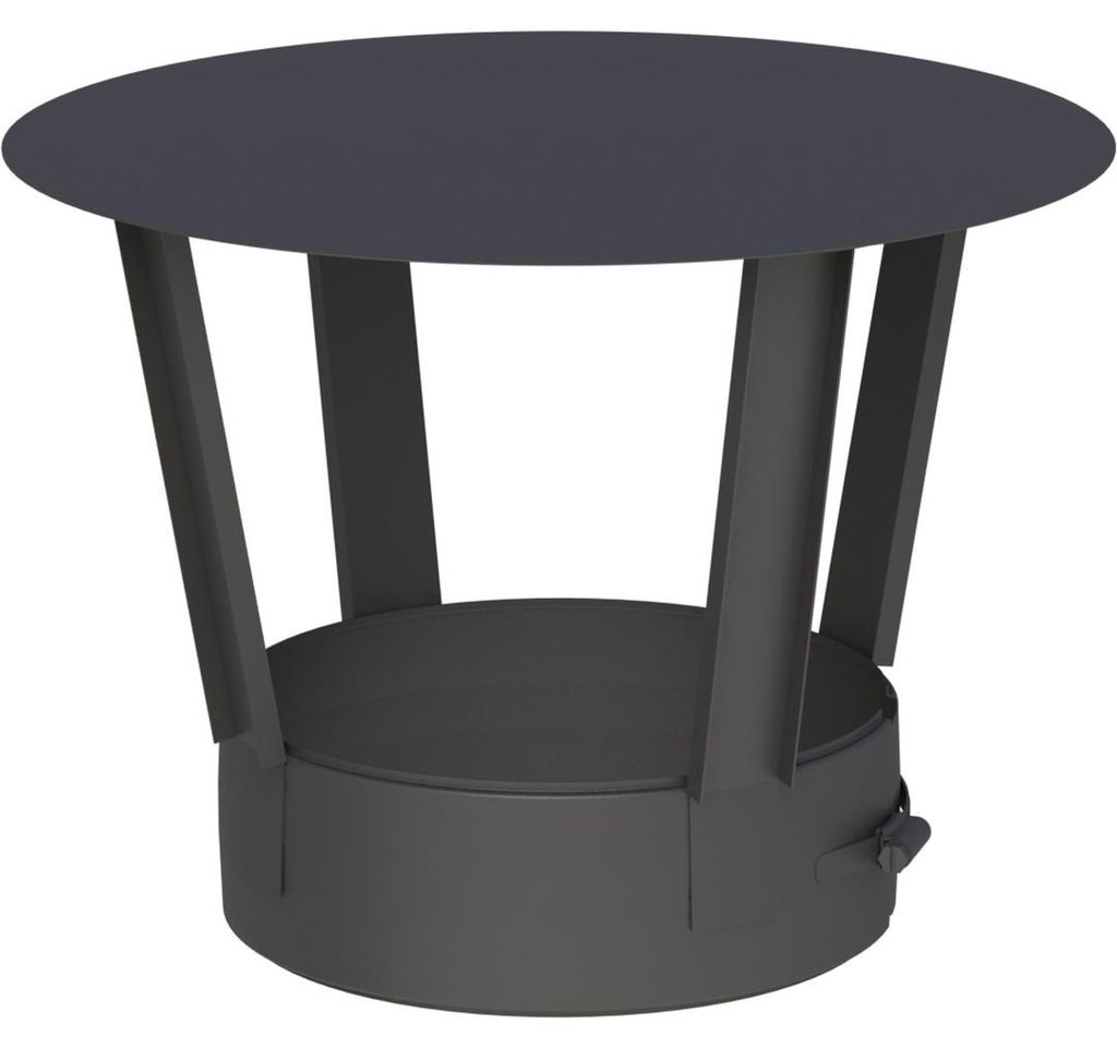Jeremias DW-Black Regenhaube Ø 180mm doppelwandige Abgasanlage Edelstahl schwarz matt für Öl Gas Festbrennstoffe Schornstein Abdeckung Schutz vo...