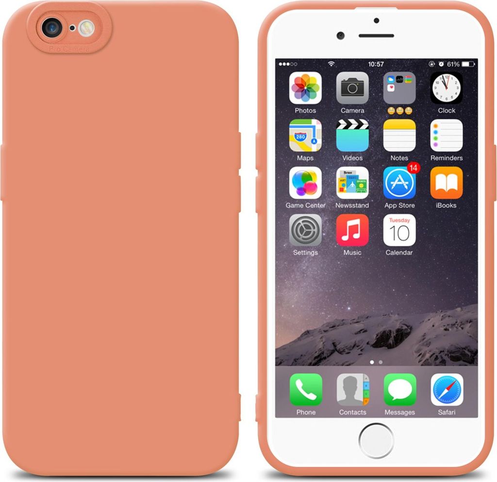 Cadorabo Hülle für Apple iPhone 6 / 6S Schutz Hülle in Orange TPU Silikon Etui Case Handyhülle