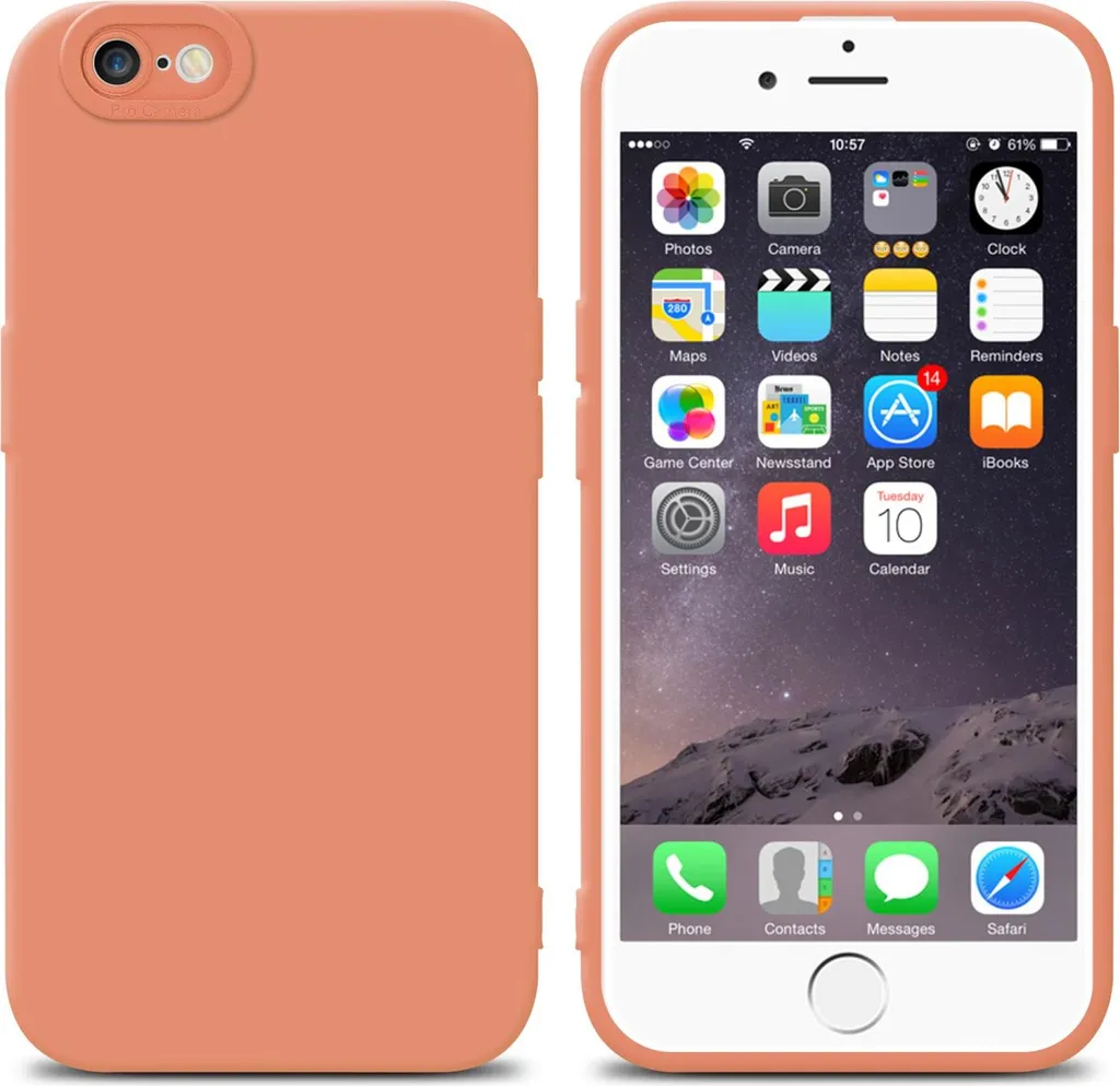 Cadorabo Custodia per Apple iPhone 6 PLUS / 6S PLUS Custodia protettiva in silicone TPU arancione Custodia per telefono cellulare