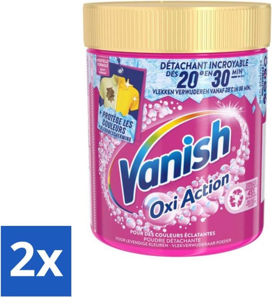Vanish – Fleckenentferner – Oxi Action Wash Booster Pulver – Für Buntwäsche – 470 g - Vorteilspack - 2 Stücke