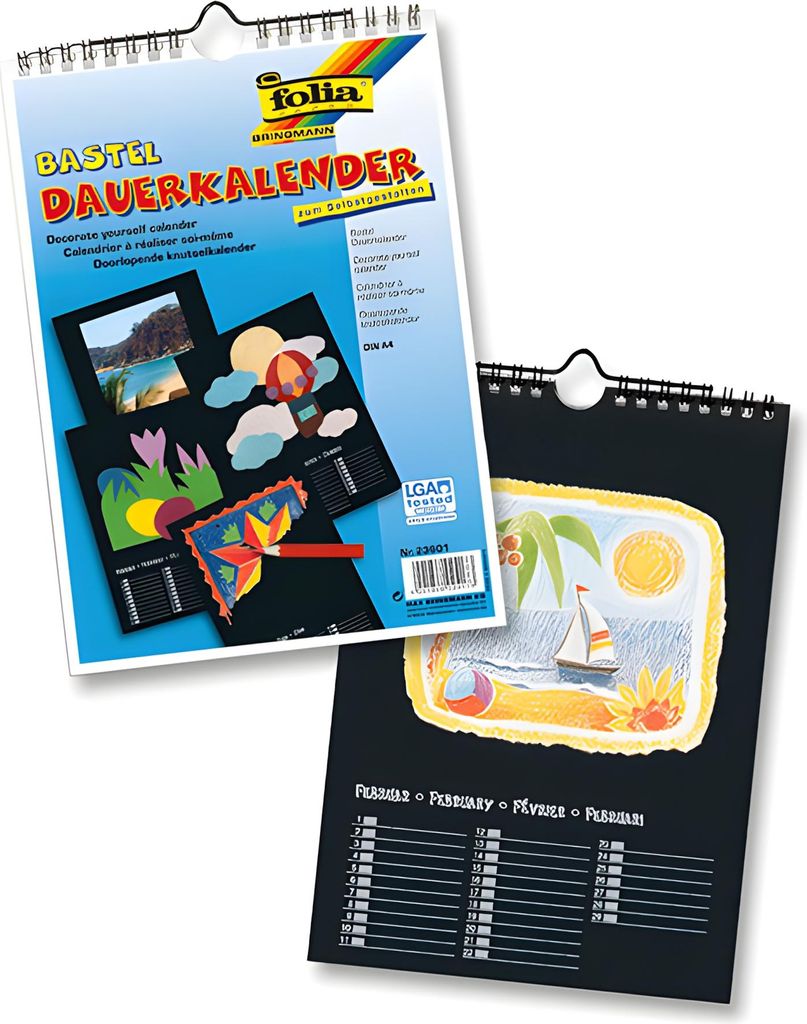 folia Bastel Dauerkalender 170g/m² Druck silber Produktbild 