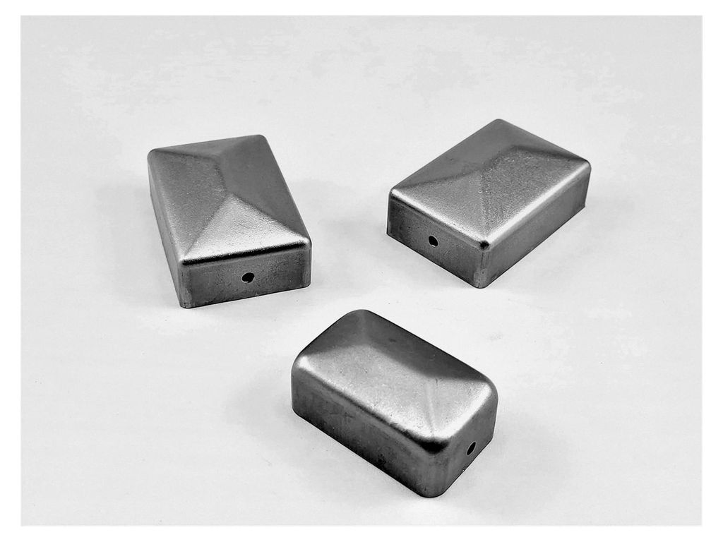 5 Stück rechteckige Abdeckkappen aus rohem Stahl 40x60mm