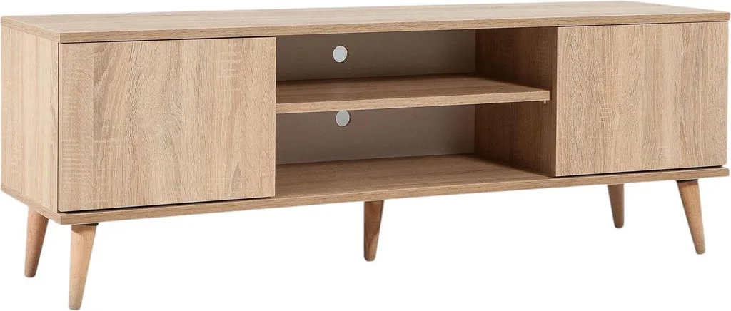 Banc TV en Chêne Marron Argegno 140 cm avec Niche pour Salon Moderne