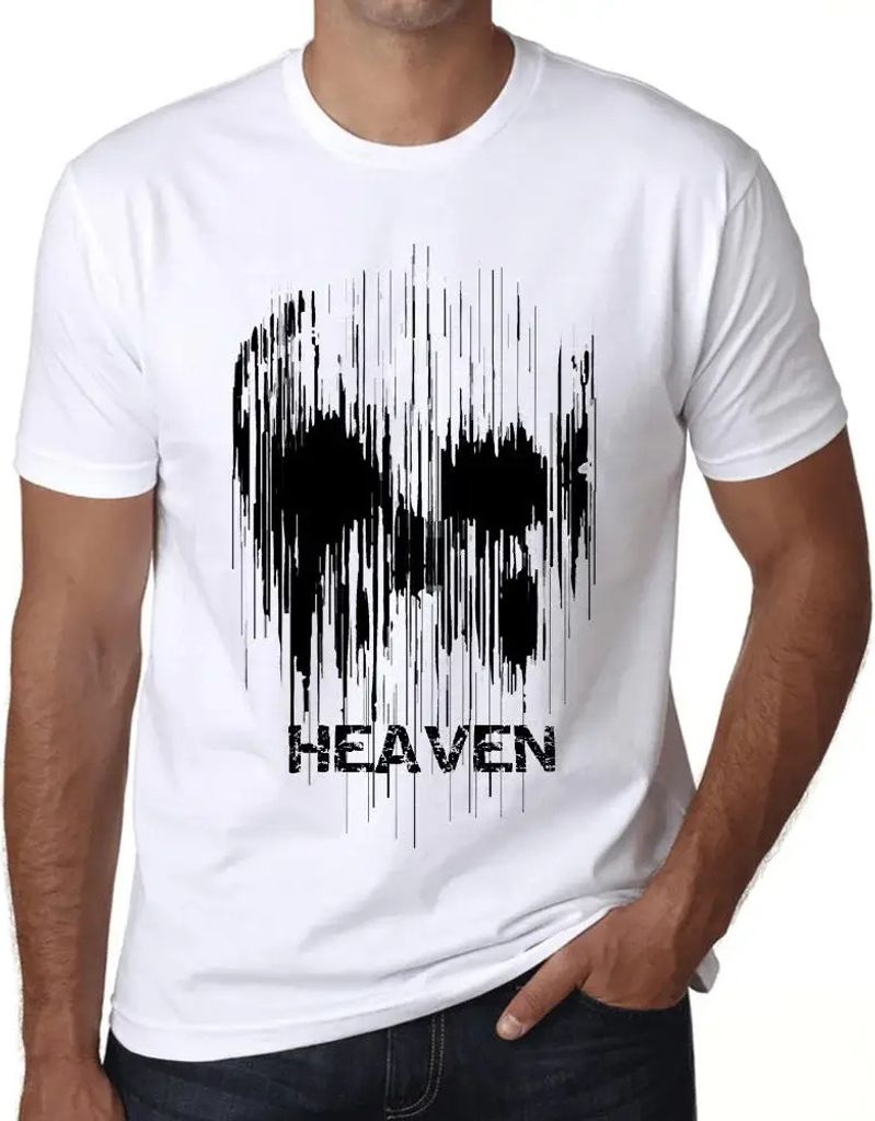 Herren Grafik T-Shirt Schädelhimmel – Skull Heaven – Öko-Verantwortlich Vintage Jahrgang Kurzarm Lustige Druck Geburtstag Geschenk Mann