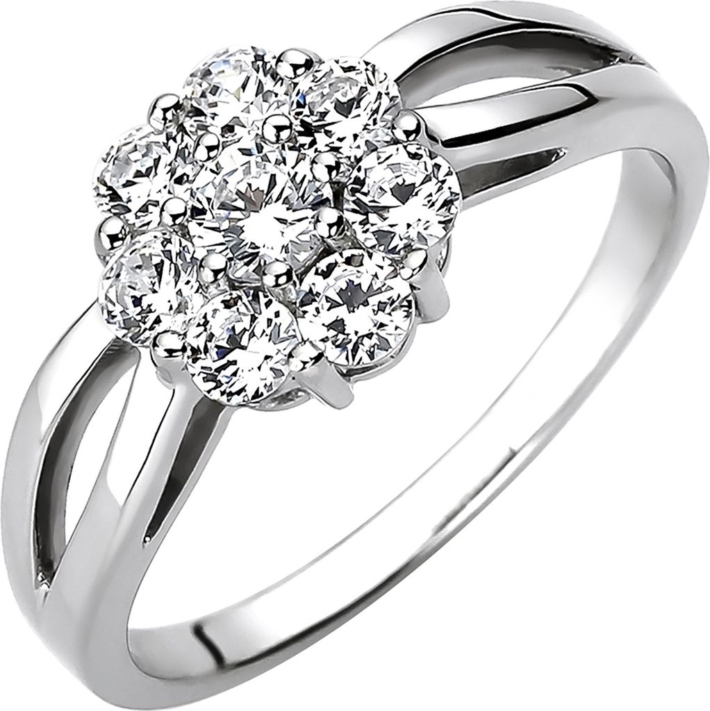 Gr. 56 Damen Ring 925 Sterling Silber 8 Zirkonia Silberring Produktbild 