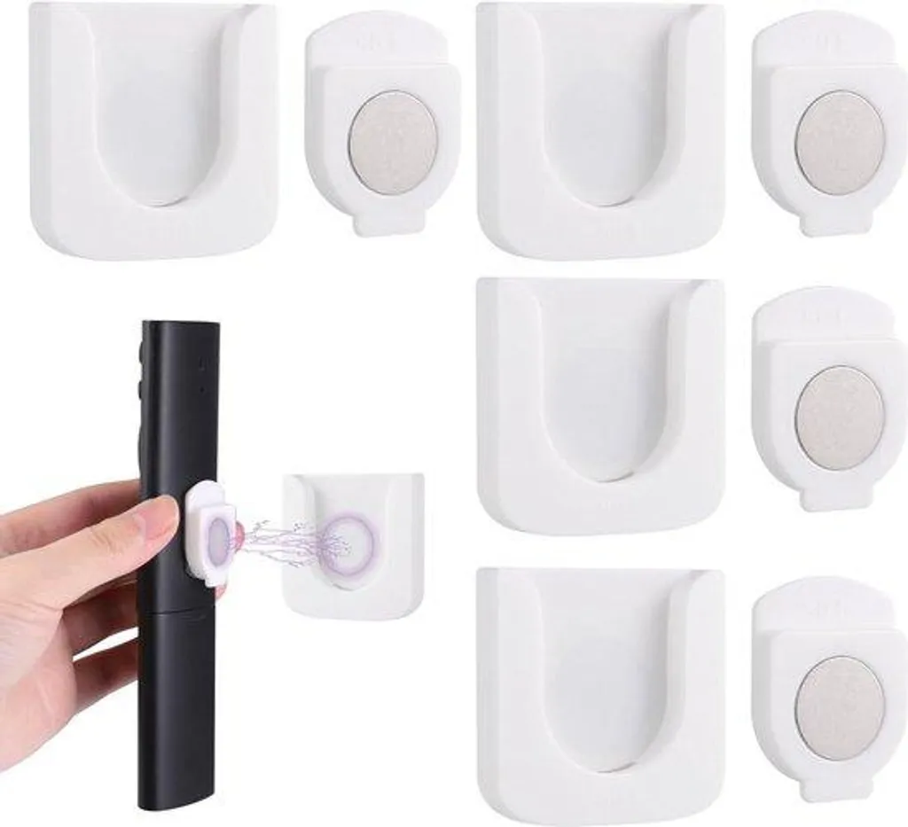 Rangement Mural Magnétique pour Télécommande TV et Clim - Set de 4 Socles