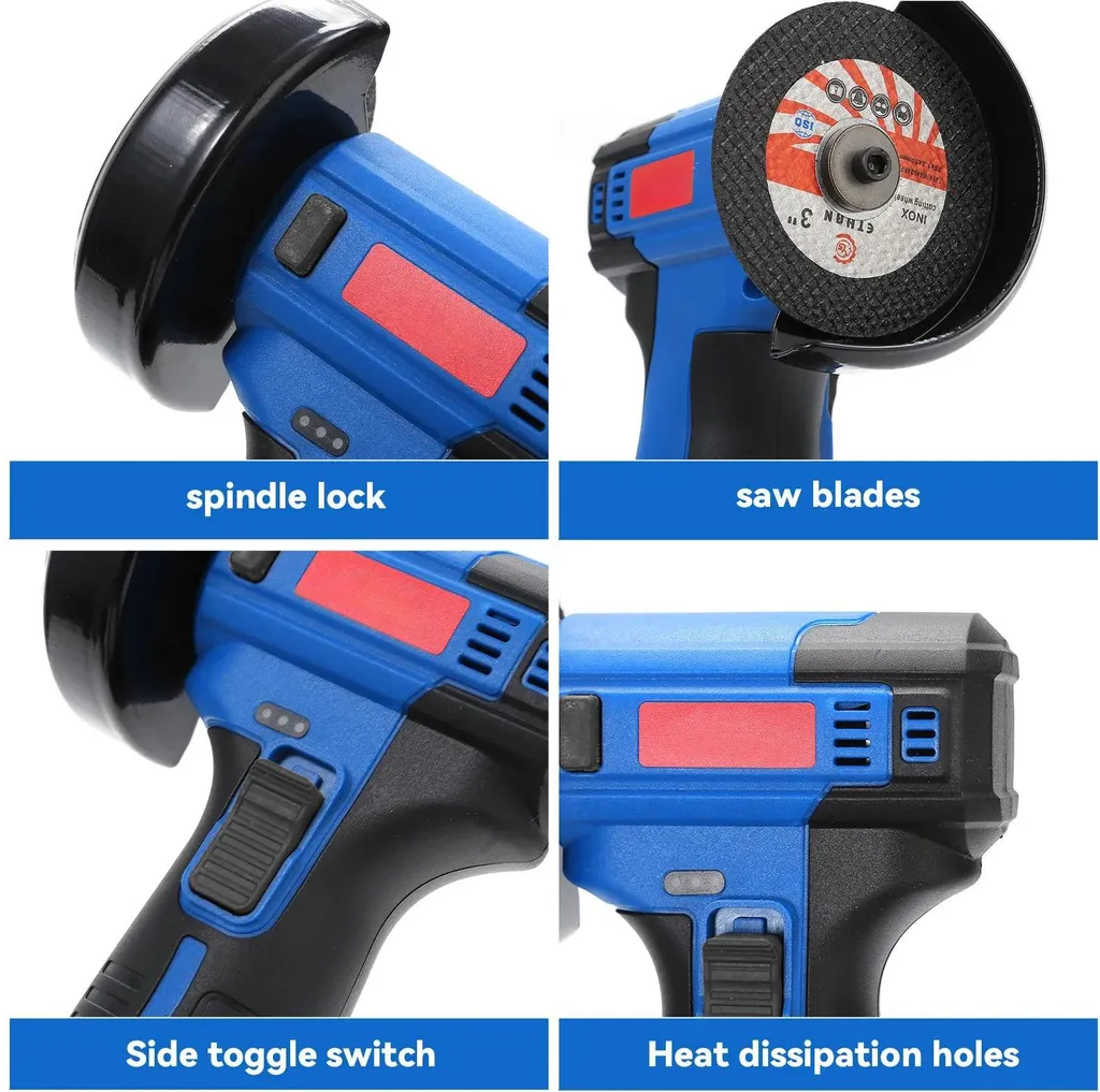 Mini meuleuse d'angle 12V Braun avec 2 batteries - Outil de coupe sans fil - 2