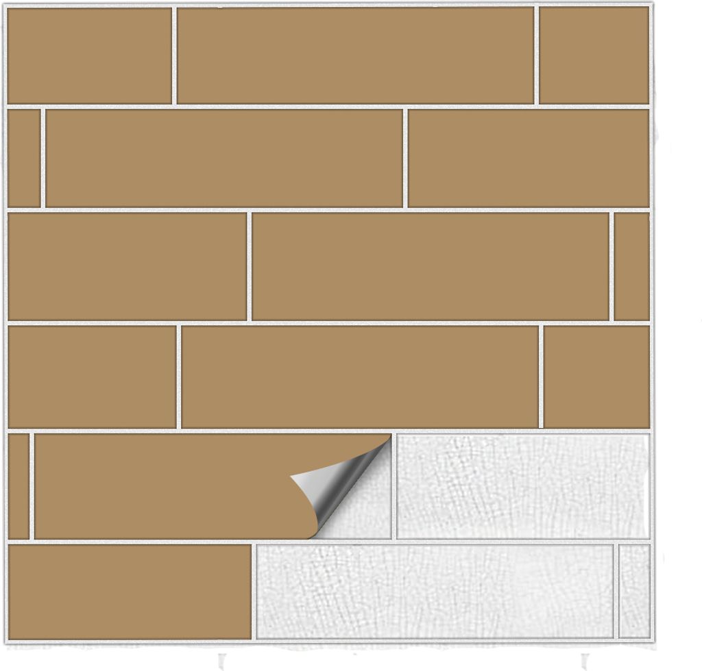 Kiwistar Fliesenaufkleber Hellbraun Seidenmatt - 30 x 30 cm - 25 Stück - Klebefliesen Fliesenmuster Stickerfliesen Wandfliesen überkleben
