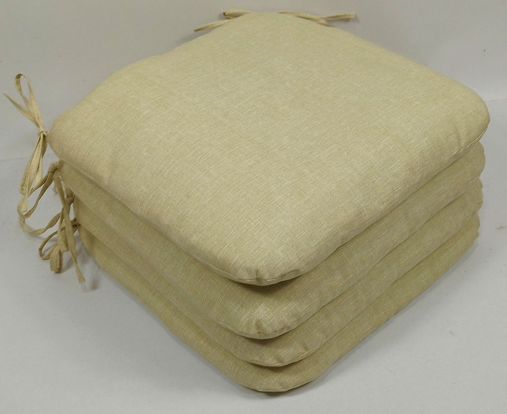 Rattani Sitzkissen Stuhlkissen Billy 40 x 40 cm beige, Set 4