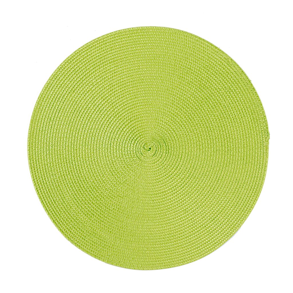 Tischset 4er Set Anis rund 35 cm Ø Platzset abwaschbar Platzdeckchen geflochtene Optik