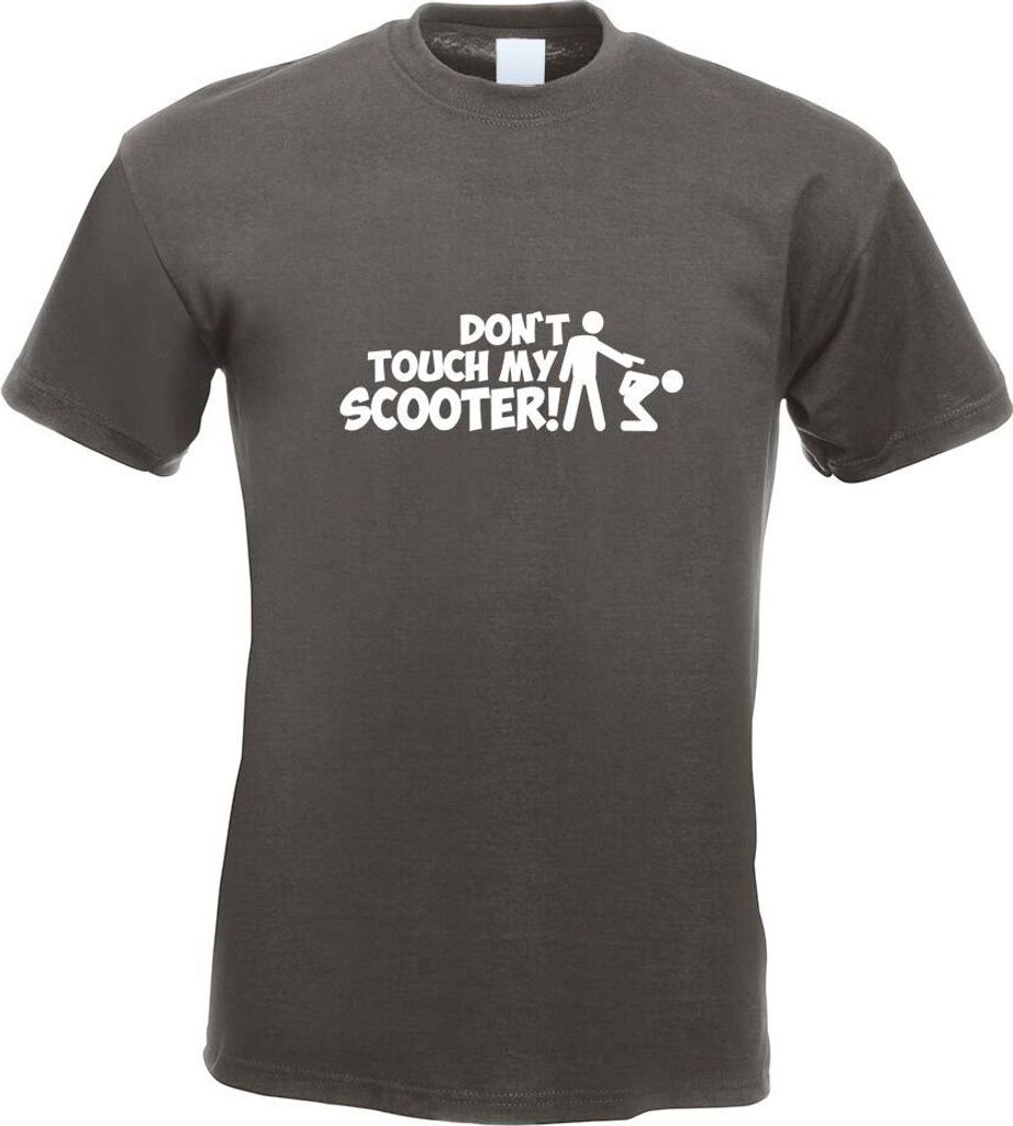 Kiwistar - T-Shirt - Graphit - Dont Touch Scooter Design 1 Motiv Bedruckt Funshirt Design Print - mit Motiv Bedruckt - Funshirt Design - Sport - Fr...
