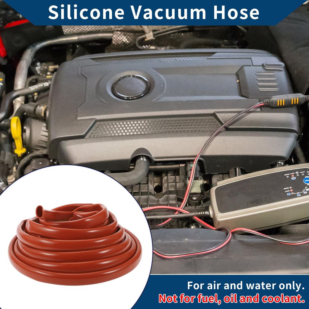 Silikon-Vakuumschlauch für Automobil-Vakuumsysteme Hochtemperatur 33FT 13/16" 20mm ID 2mm Dicke 1 Stück Rot