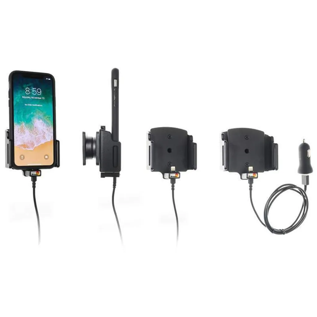 Support actif Brodit iPhone 11 Pro avec chargeur USB de voiture