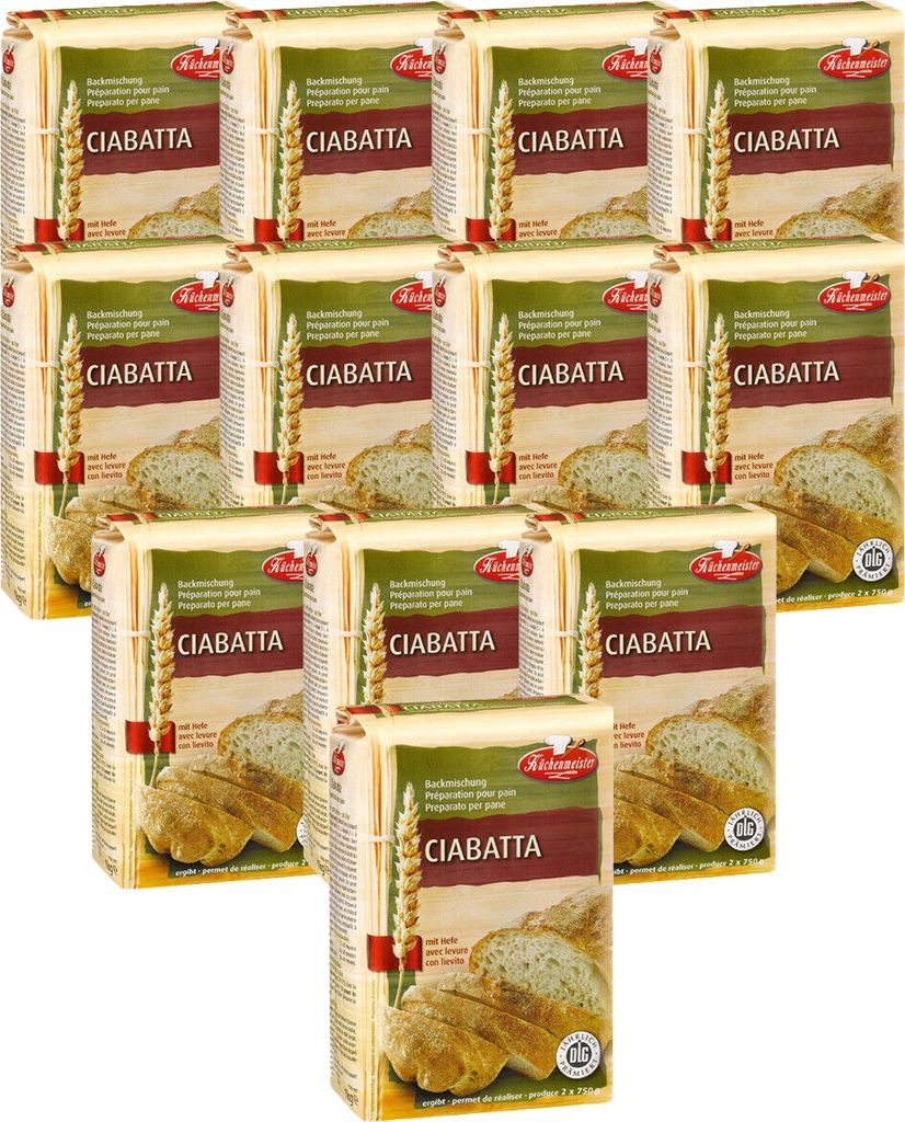 Küchenmeister Brotbackmischung Ciabatta 12 Stück á 1000 g