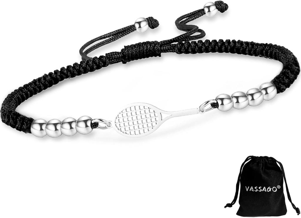 Verstellbares Armband mit Tennisschläger-Anhängern, Produktbild 