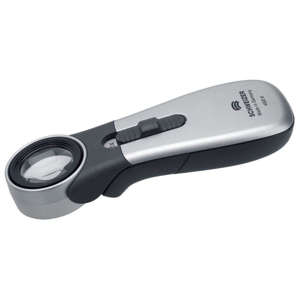 Handleuchtlupe Tech-Line CLASSIC Vergr.8x LED Linsen-D.30,0mm SCHWEIZER