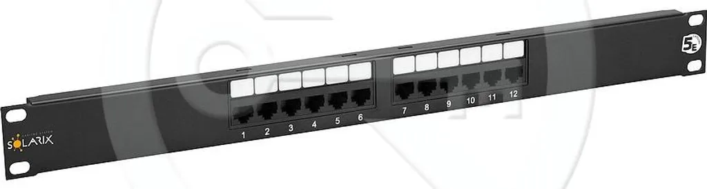 Offerta Pannello Patch Solarix 12 Porte RJ45 Cat5e UTP 1U Nero