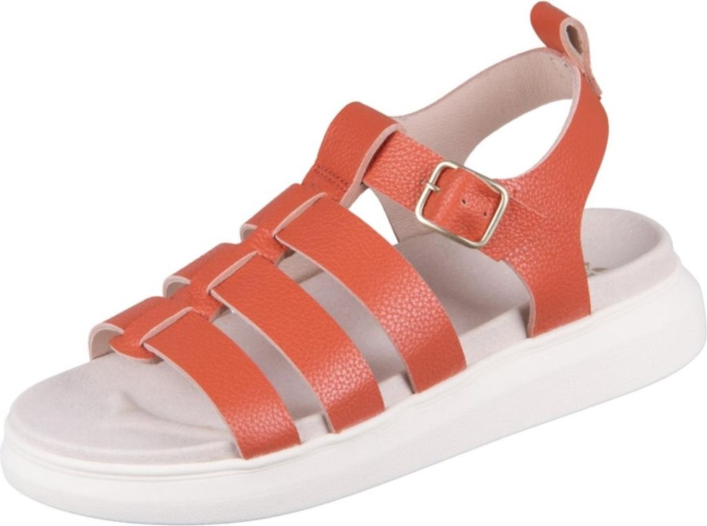 Damen Sandalen EVE42 mit Schnallen, aus der Sommer-Kollektion, in Orange und Weiß