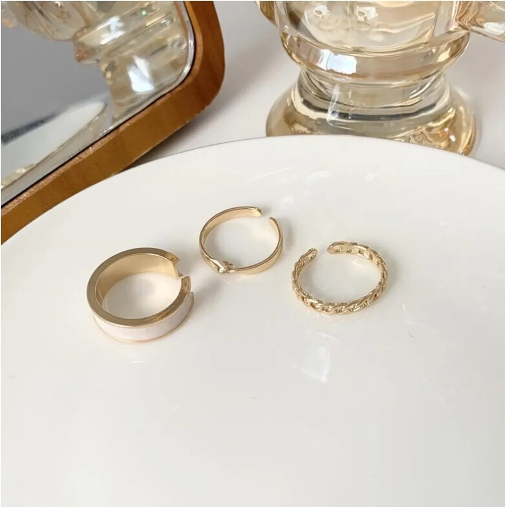 Set 3 Anelli Oro PE62 Senza Nichel e Cromo - Bijoux Anallergici