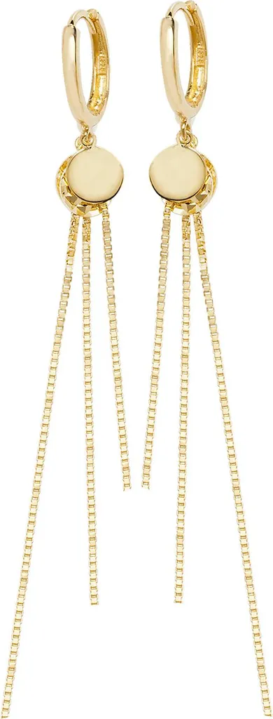 Pendants d'Oreilles Femme en Or Jaune Style Moderne Longueur 68 mm