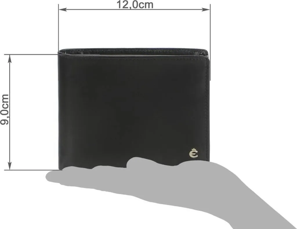 Esquire Harry Portefeuille RFID avec Rabat - Cuir Véritable Noir Quer - 13