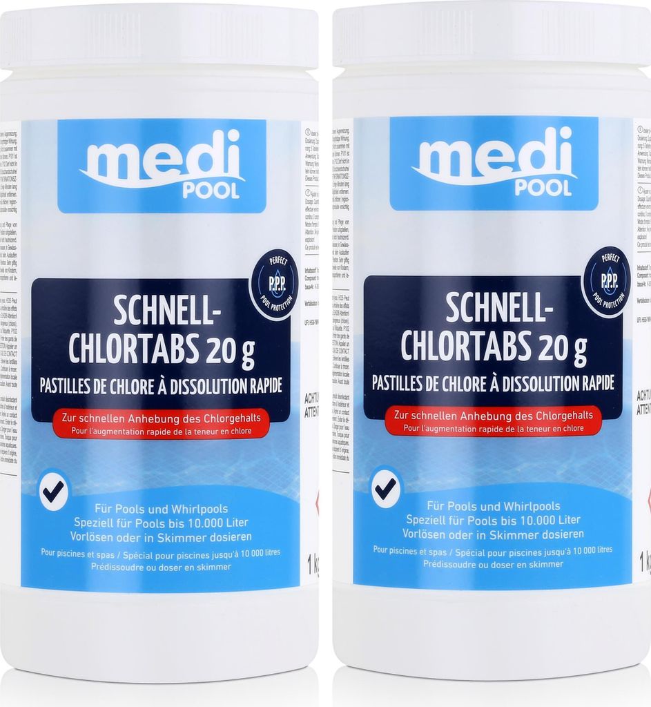 mediPOOL Schnell-Chlortabs 1kg - Anhebung des Chlorgehalts Produktbild 