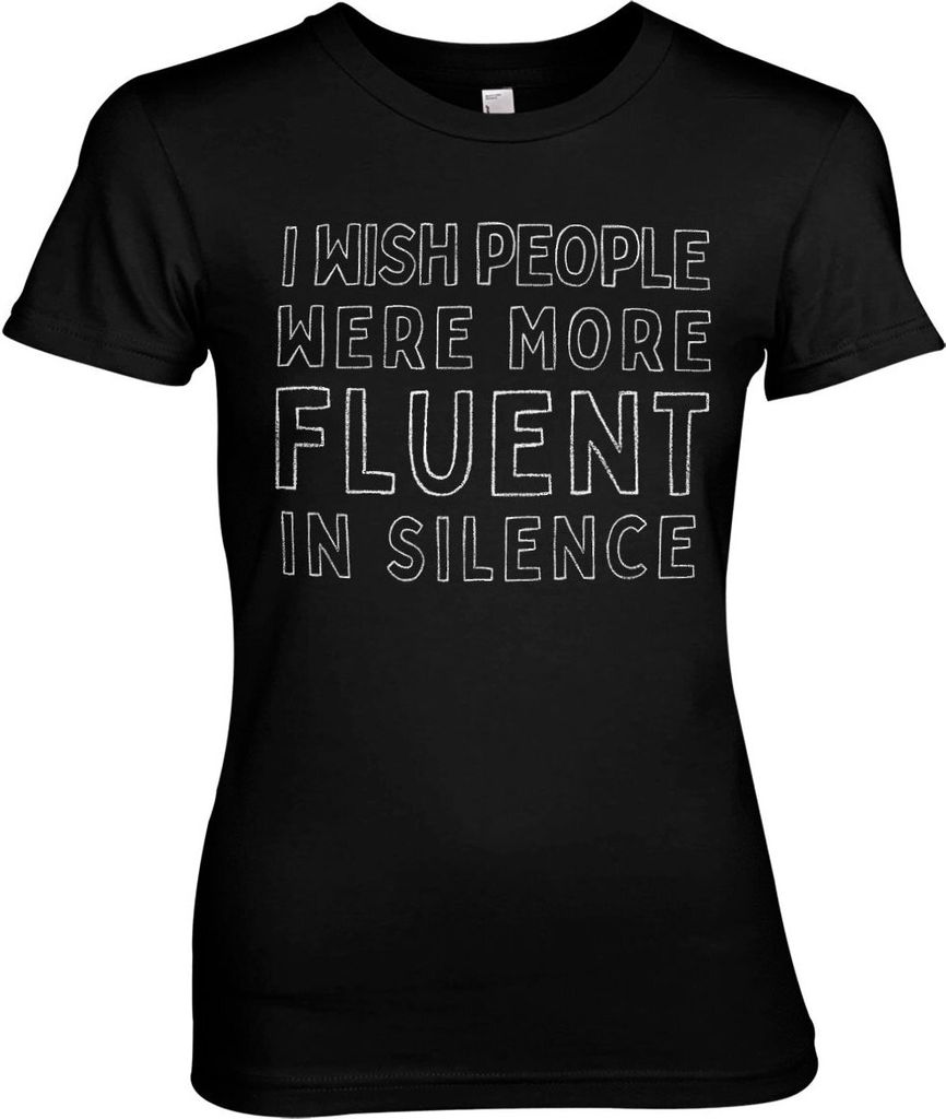 Fluent In Silence Girly Tee - X-Large - Black