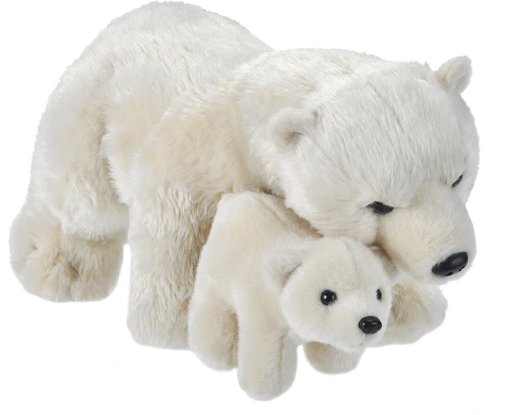 Doudou Ours Polaire Maman et Bébé - Peluche Blanche Douceur XL
