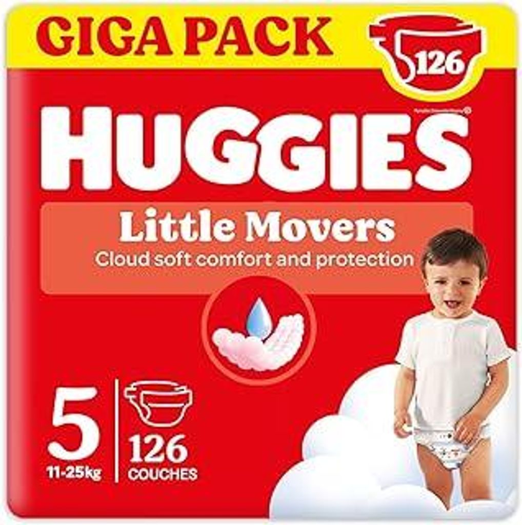 Huggies Baby-Windeln Little Movers, Disney-Design, Größe 5, 126 St. (3 x 42), Monatsbox