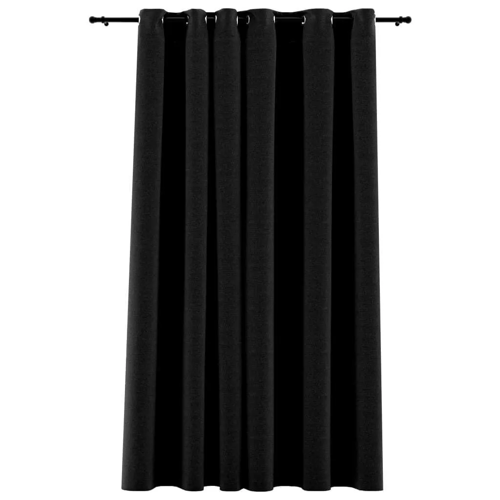 vidaXL Tenda oscurante con occhielli effetto lino antracite 290x245 cm