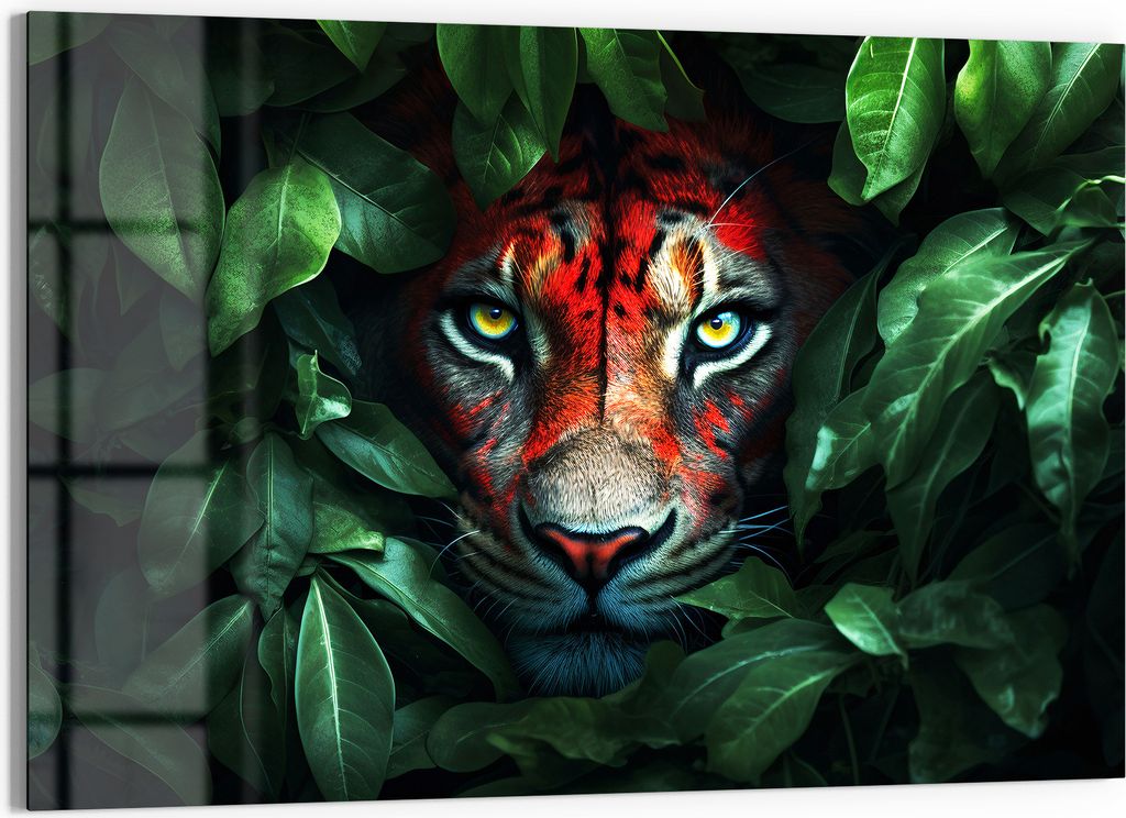 DEQORI Glasbild Echtglas 90x60 cm 'Dschungelblick' Wandbild Produktbild 