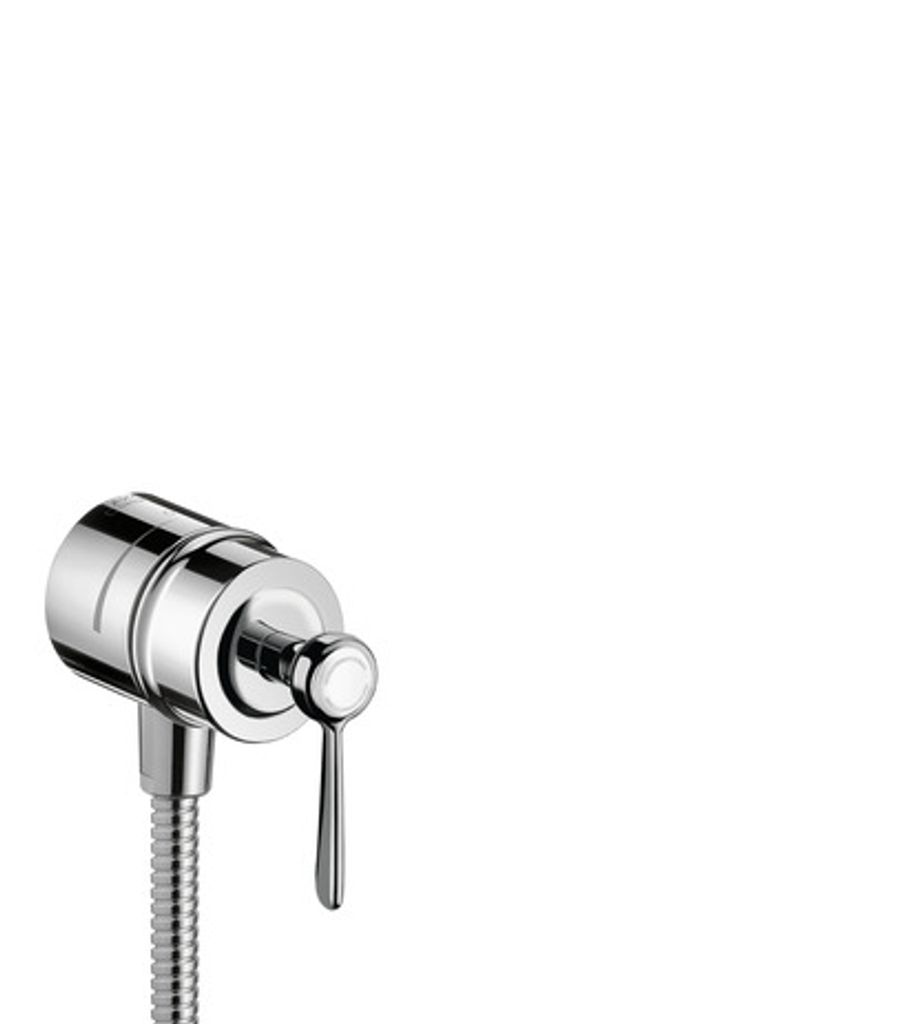 hansgrohe Schlauchanschluss FIXFIT STOP AXOR MONTREUX DN 15, mit Abstellventil und Hebelgriff brushed nickel