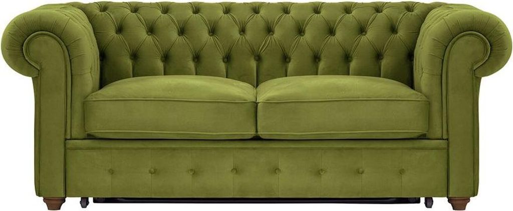2-Sitzer Schlafsofa Chesterfield Max Borneo-Velluto 9-dark oak