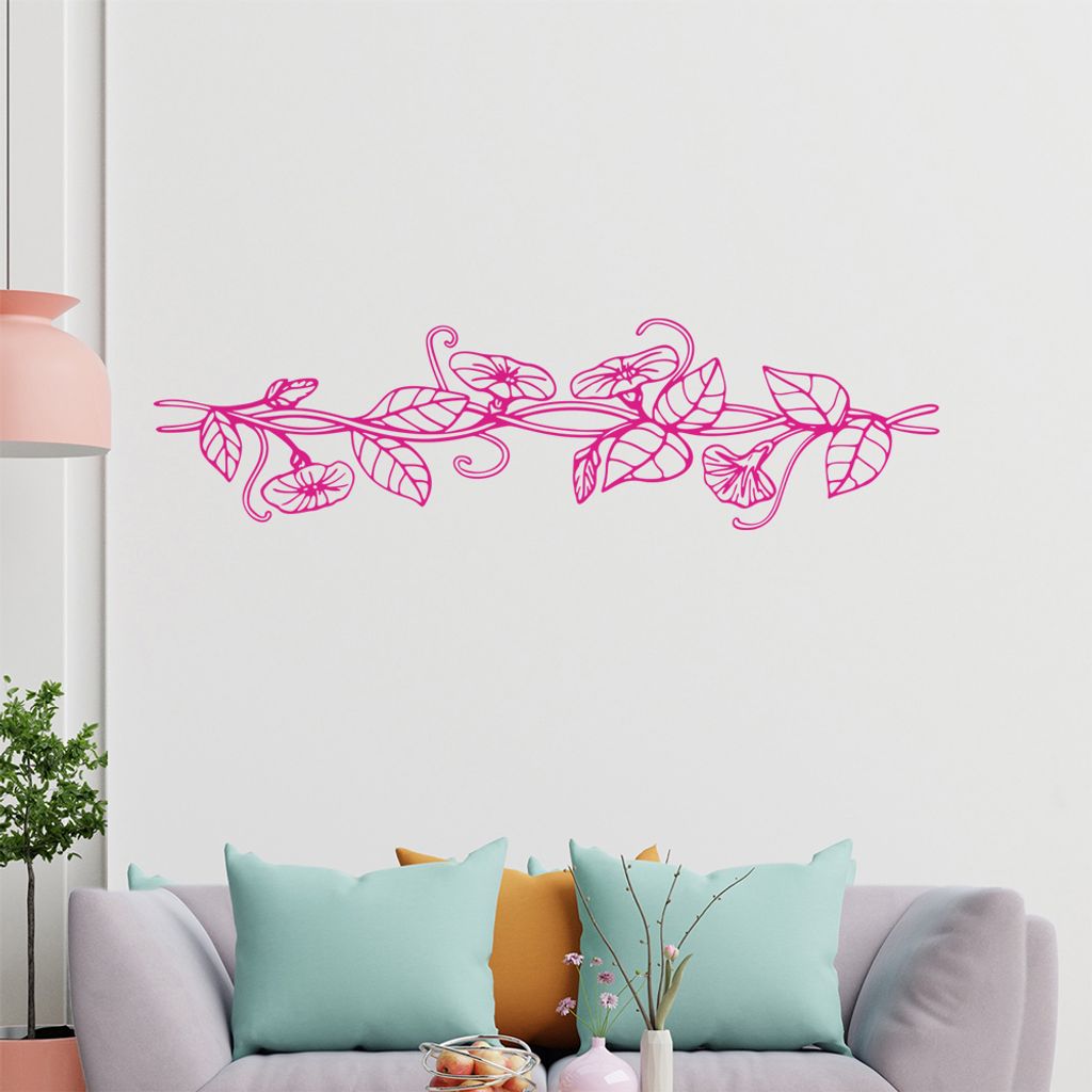 Blumen - Ranken Wandtattoo in 6 Größen - Wandaufkleber Wall Sticker - Dekoration, Küche, Wohnzimmer, Schlafzimmer, Badezimmer