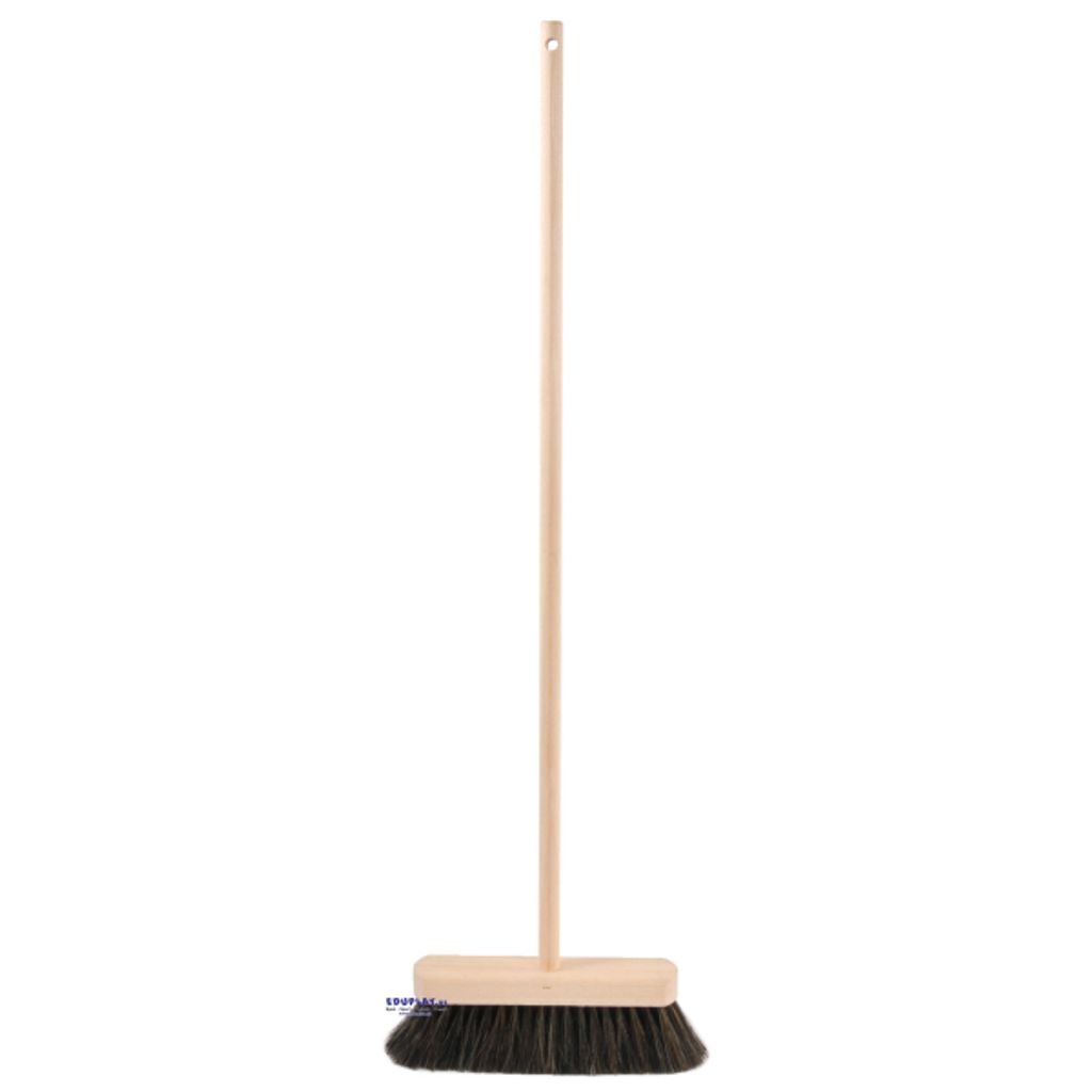 EDUPLAY 160153 kleiner Stubenbesen für Kinder Länge 76 cm Arbeitsbreite 20 cm, Buchenholz, Naturhaar, natur