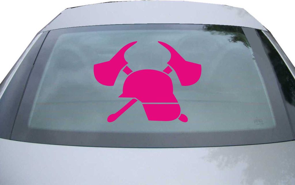 Indigos UG - Aufkleber Heckscheibe & Motorklappe DE2414 - pink - 600x450 mm - Feuerwehr - Auto Scheiben Fenster Heckklappe Tuning Racing JDM - Die cut