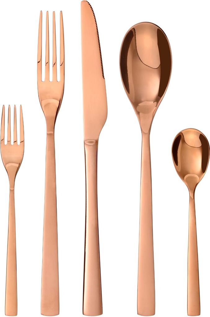GRÄWE Besteck-Set Porto, 10-teilig, 2 Personen, Edelstahl, kupfer