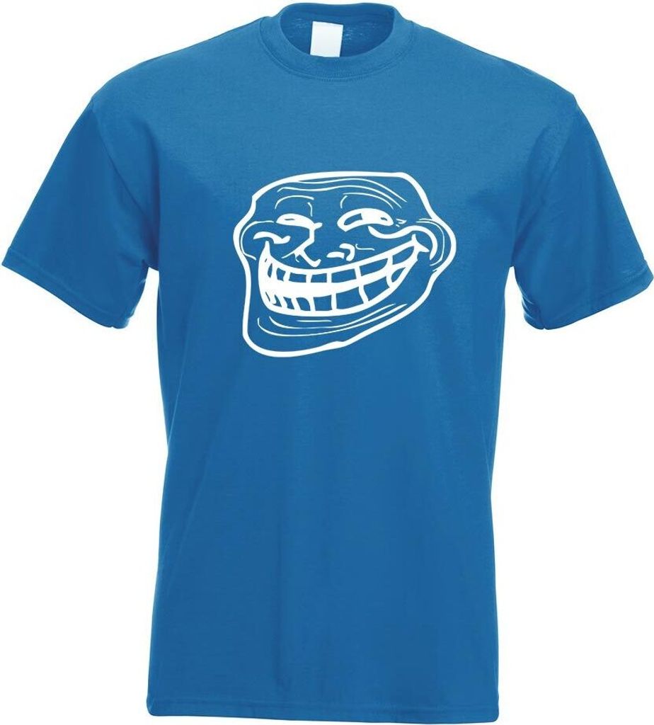 Kiwistar - T-Shirt - royal - Troll Face - Coolface Motiv Bedruckt Funshirt Design Print - mit Motiv Bedruckt - Funshirt Design - Sport - Freizeit -...