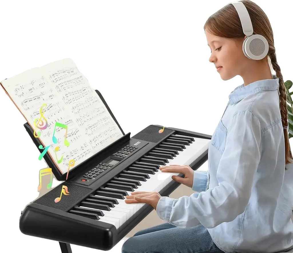 Clavier numérique 61 touches avec 300 sons et mode apprentissage complet