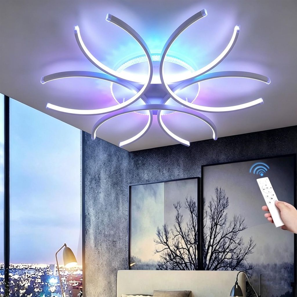 60W C-form LED Deckenleuchte mit RGB Backlamp, Dimmbare mit Produktbild 