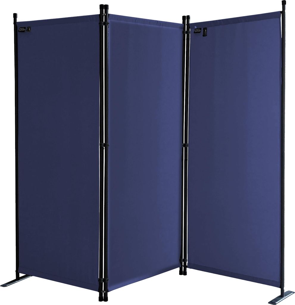 Paravent 3 Teilig 170 x 165 cm Blau - Garten & Balkon Produktbild 