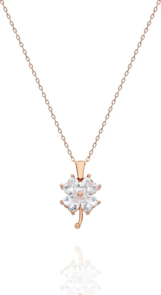 Collier trèfle en argent 925 avec topaze mystique et zircone brillant